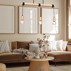 Lustră aplicată VIGA 3xE27/60W/230V lemn