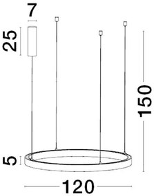 Sistem circular sina magnetica cu iluminat in partea superioara Halo 120cm