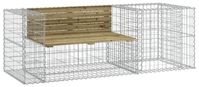 3196244 vidaXL Bancă de grădină & coș gabion, lemn de pin tratat