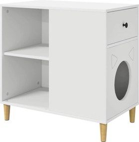 vidaXL Casa pentru pisici Alb 72 x 42.5 x 70 cm Lemn compozit