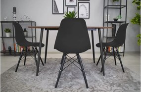 Scaune de sufragerie 4buc negre, stil scandinav Dark Classic