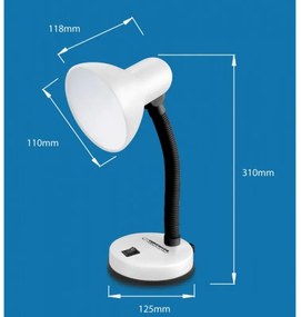 Lampa de birou Esperanza ELD109B, 12W, Е27, Brat flexibil, Albastru deschis