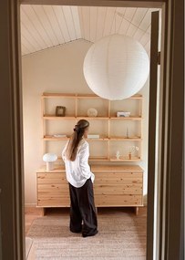 Bibliotecă de perete în culoare naturală din lemn de pin 192x127 cm Groove – Karup Design