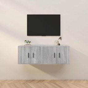 vidaXL Dulapuri TV montate pe perete, 2 buc., gri sonoma 57x34,5x40 cm