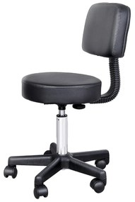 Scaun de Birou HOMCOM Rotativ, Ergonomic, Înălțime Ajustabilă, Piele Sintetică, 35x42-54cm, Negru | Aosom Romania