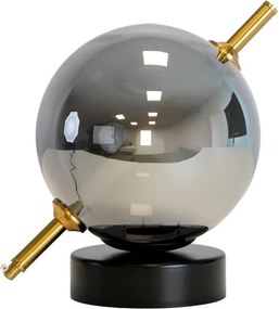Lampa de masa din sticla si otel negru