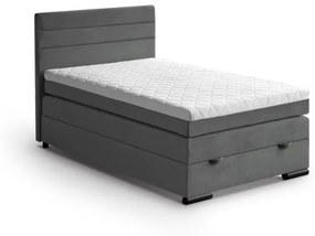 Pat tapitat boxspring 120 x 200 cm gri inchis Teddy