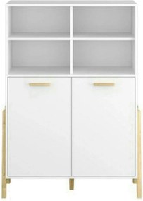 Biblioteca BELLE, alb, PAL laminat, 103x41x153 cm