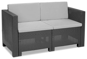 Canapea de grădină City cu 2 locuri, grafit