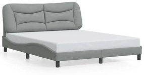 3207779 vidaXL Cadru de pat cu tăblie, gri deschis, 160x200 cm, textil