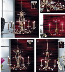 Candelabru elegant de lux cristal Swarovski Eremitage 8L 24K gold