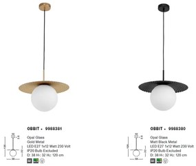 Pendul design modern decorativ Obbit auriu NVL-9988381