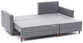 Canapea extensibilă de colț Aydam Right - Light Grey