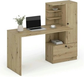 Birou HOBAS, stejar artisan, PAL laminat, 150x62x120 cm