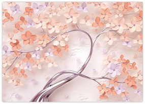 Tablou florilor de pom din coral - abstract (70x50 cm)