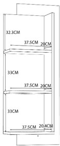 Raft de perete THEME 115x52,5 cm, negru/dub katania