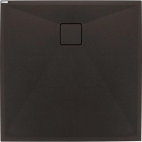 Cadita dus compozit slim patrata neagra 80x80 cm Deante Correo Square Negru, 800x800 mm