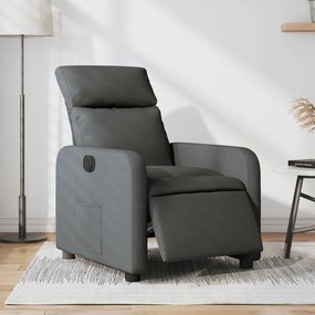 vidaXL Fotoliu rabatabil electric, gri închis, material textil