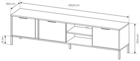 Masă TV/Dulap Lyran 3D (antracit + Auriu). 1071358