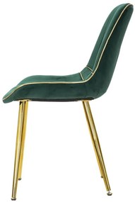 Set 2 scaune dining verzi din catifea si metal, PARIS Mauro Ferretti