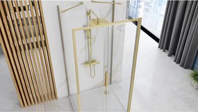 Cabina de dus de perete REA Rapid Slide 130x100 cm auriu periat