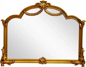 Oglindă decorativă de perete, ramă aurie antichizată, 70x90 cm