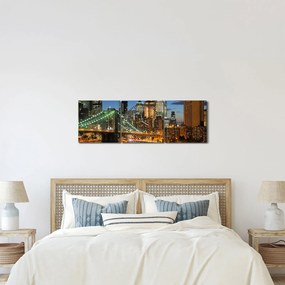 Tablou - Pod cu New York (cu ceas) (90x30 cm)