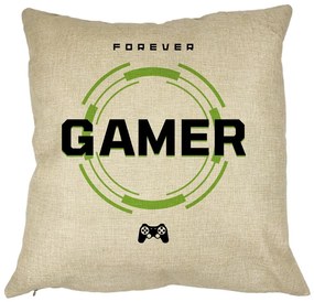 Perna Decorativa, Forever Gamer, 40x40 cm, Husa Detasabila, Burduf