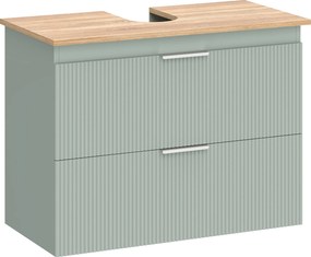 HOMCOM Corp sub lavoar, mobilier de baie cu 2 sertare, stil modern, 80 x 40 x 60 cm, verde și lemn natural | Aosom Romania