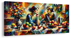 Tablou două femei cu mere