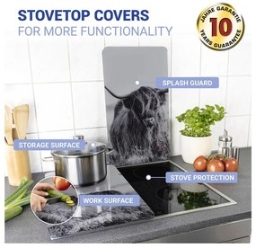 Protecții de aragaz 2 buc. din sticlă temperată 30x52 cm Universal Highland Cattle – Wenko