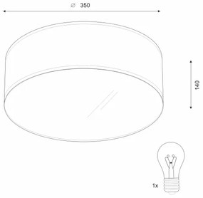 Plafonieră SIRJA 1xE27/60W/230V, diam. 35 cm, crem