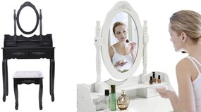 Masuta de toaleta Rome cu taburet-alb