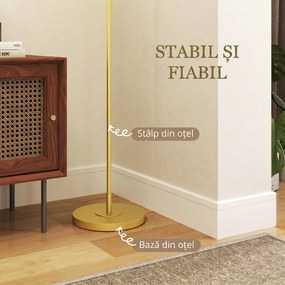HOMCOM Lampadar Modern Arcuit din Oțel și Poliester, Auriu | Aosom Romania