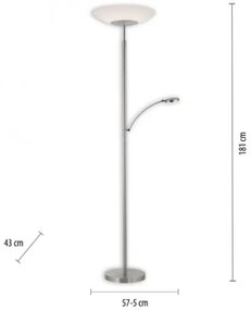 Lampadar LED dimabil Paul Neuhaus ALFRED 1xLED/28W+1xLED/4W/230V crom