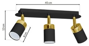 Corp de iluminat spot JOKER 3xGU10/25W/230V negru/auriu