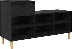 vidaXL Dulap pentru pantofi cu sertar Stejar Negru 102 x 36 x 60 cm