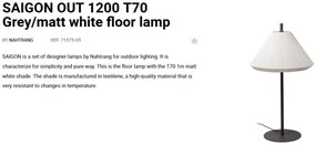 Lampa de podea iluminat exterior decorativ SAIGON 120/T70 gri/crem