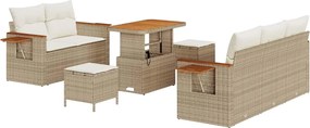 vidaXL Set de canapele pentru grădină 10 pcs Bej și crem poliratan