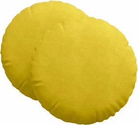 vidaXL Perne de Șezut 2 pcs Galben Ø 80 x 29 cm Catifea