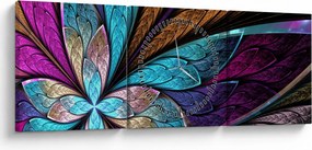 Tablou - Floare, abstracție (cu ceas) (90x30 cm)