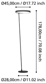 Lampadar LED dimabil Eglo 390167 CAREDARA LED/23W/230V 3000K