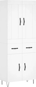 vidaXL Dulap înalt, alb, 69,5x34x180 cm, lemn compozit