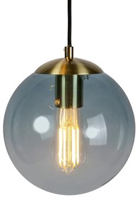 Lampă suspendată inteligentă din alamă, inclusiv 3 WiFi ST64 cu sticlă albastră - Pallon