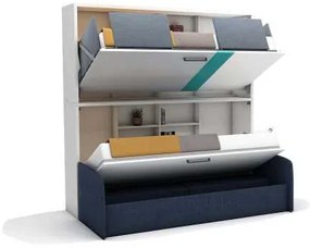 Set pat rabatabil orizontal suprapus cu canapea de 2 locuri - SMART BUNK SOFA SET(90X190)