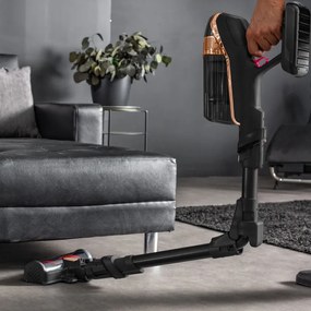 Rowenta X-Force Flex 15.60 RH99F1, 520W, 230AW, 0.9 litri, 32.4V, Autonomie 80 min, Auto power, LED, Display, Flex, Negru/Bronz