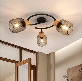 Brilagi - Spot BASKLITE 3xE27/15W/230V lemn/negru