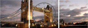 Tablou - Tower Bridge la noapte (cu ceas) (90x30 cm)