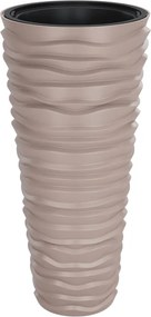 vidaXL Jardinieră cu interior detașabil, mocha, 18/45 L, PP canelat