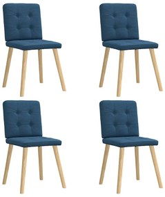 vidaXL Scaune de bucătărie, 4 buc., albastru, material textil